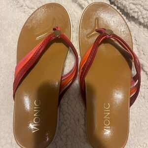 Vionic Amber Women's Multicolor Pink Red Orange Strappy Sandals